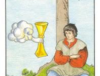 韦特塔罗牌圣杯四（正位/逆位）牌面解析_上官樰