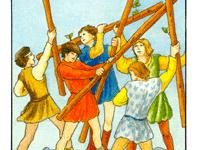 韦特塔罗牌权杖五(正位/逆位)牌面解析_上官樰